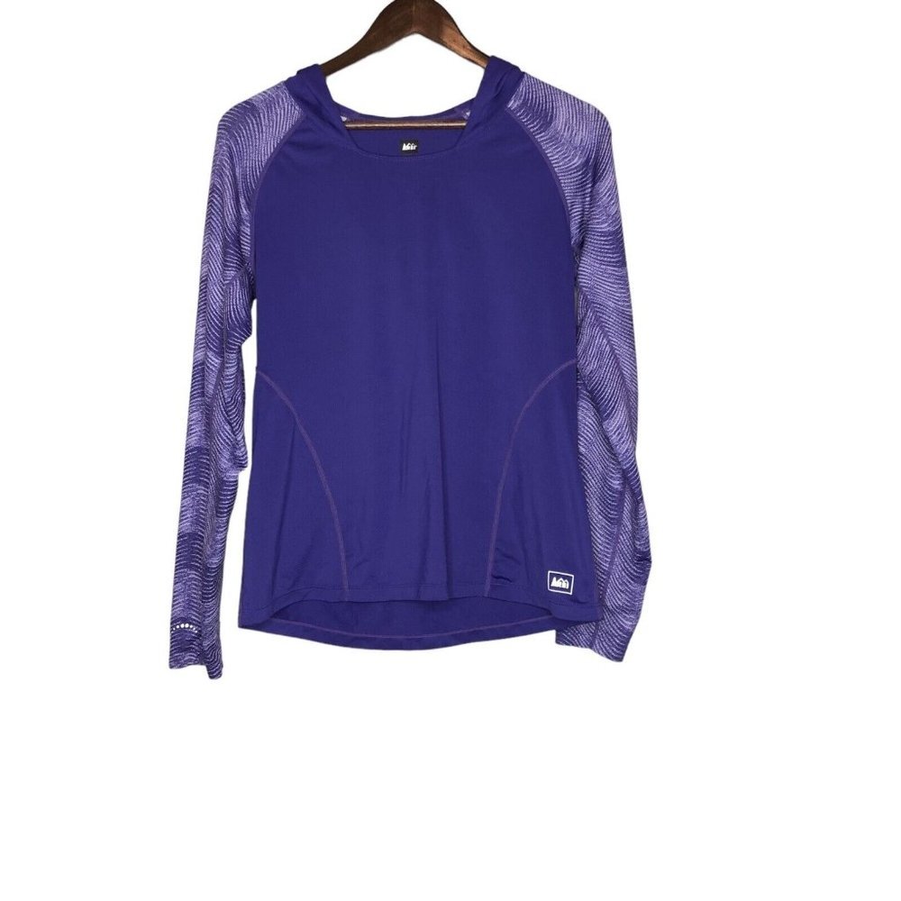 REI Women's Purple Hooded Athletic Long Sleeve Pullover Size Medium